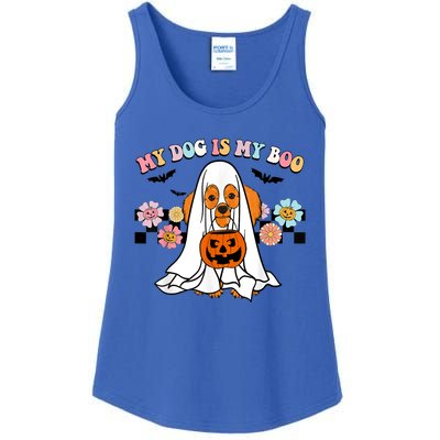 My Dog Is Boo Funny Poodle Ghost Lover Halloween Gift Ladies Essential Tank