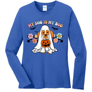 My Dog Is Boo Funny Poodle Ghost Lover Halloween Gift Ladies Long Sleeve Shirt