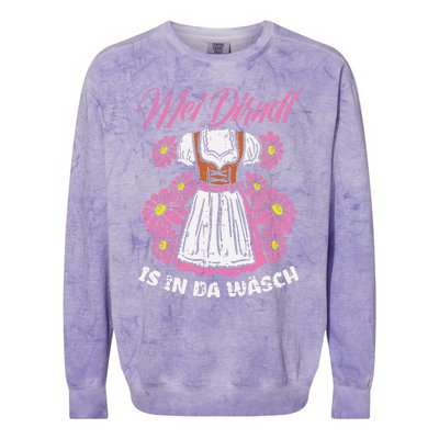 Mei Dirndl In Da Wasch Oktoberfest Funny German Colorblast Crewneck Sweatshirt