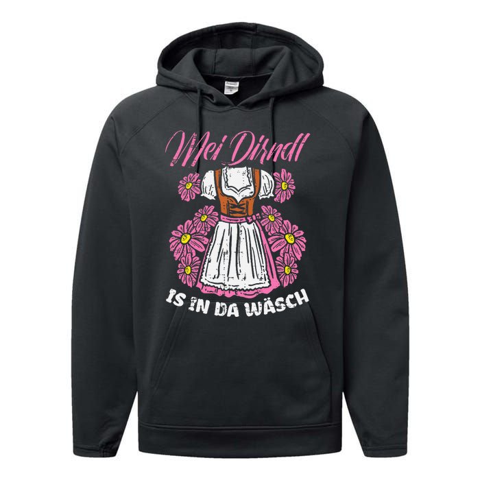 Mei Dirndl In Da Wasch Oktoberfest Funny German Performance Fleece Hoodie