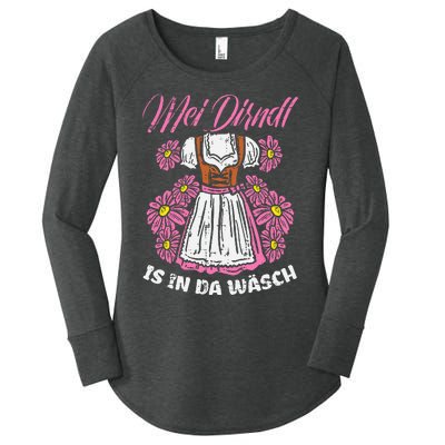 Mei Dirndl In Da Wasch Oktoberfest Funny German Women's Perfect Tri Tunic Long Sleeve Shirt