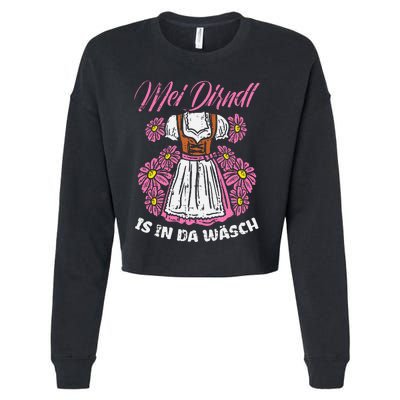 Mei Dirndl In Da Wasch Oktoberfest Funny German Cropped Pullover Crew