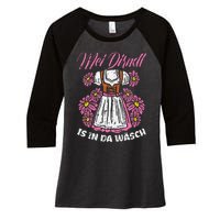 Mei Dirndl In Da Wasch Oktoberfest Funny German Women's Tri-Blend 3/4-Sleeve Raglan Shirt