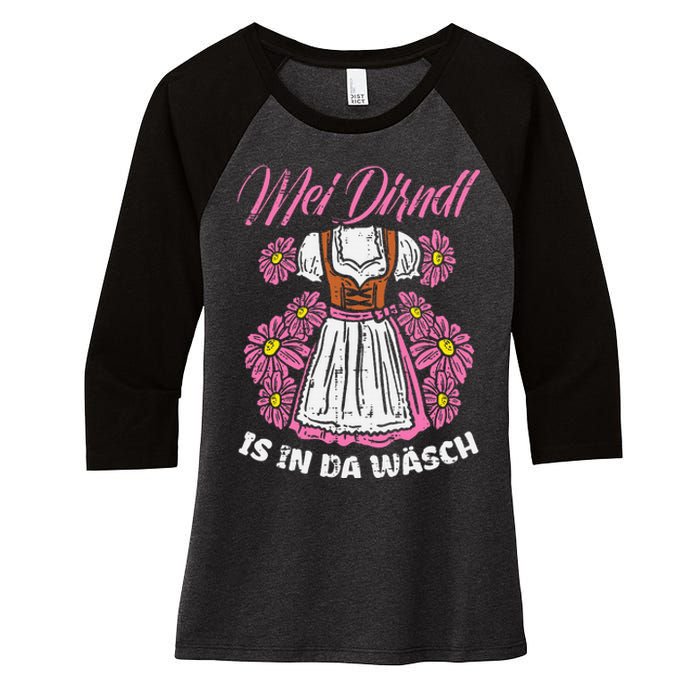 Mei Dirndl In Da Wasch Oktoberfest Funny German Women's Tri-Blend 3/4-Sleeve Raglan Shirt