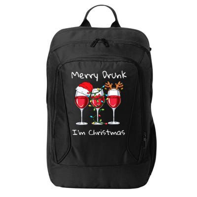 Merry Drunk IM Christmas Funny Santa Joke Xmas Beer Lover Gift City Backpack