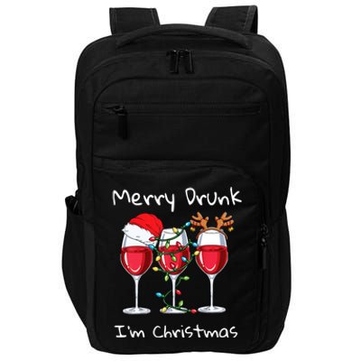 Merry Drunk IM Christmas Funny Santa Joke Xmas Beer Lover Gift Impact Tech Backpack