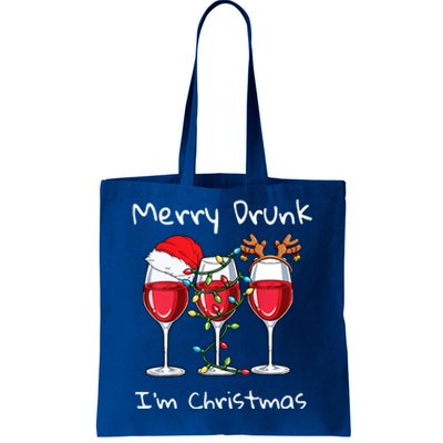 Merry Drunk IM Christmas Funny Santa Joke Xmas Beer Lover Gift Tote Bag