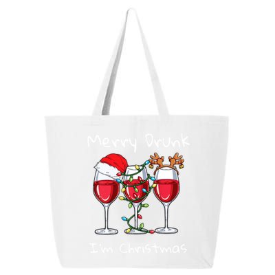 Merry Drunk IM Christmas Funny Santa Joke Xmas Beer Lover Gift 25L Jumbo Tote