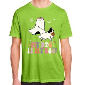 My Dog Is My Boo Boston Terrier Pumpkin Ghost Halloween Meaningful Gift Adult ChromaSoft Performance T-Shirt