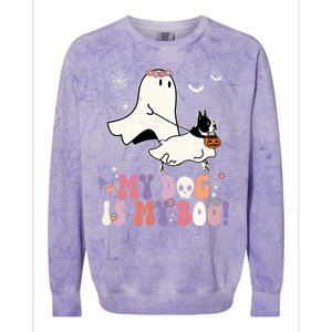 My Dog Is My Boo Boston Terrier Pumpkin Ghost Halloween Meaningful Gift Colorblast Crewneck Sweatshirt