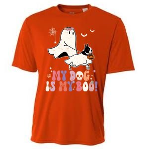 My Dog Is My Boo Boston Terrier Pumpkin Ghost Halloween Meaningful Gift Cooling Performance Crew T-Shirt