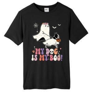 My Dog Is My Boo Boston Terrier Pumpkin Ghost Halloween Meaningful Gift Tall Fusion ChromaSoft Performance T-Shirt