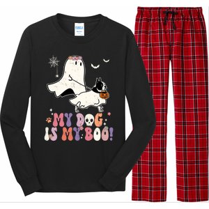 My Dog Is My Boo Boston Terrier Pumpkin Ghost Halloween Meaningful Gift Long Sleeve Pajama Set