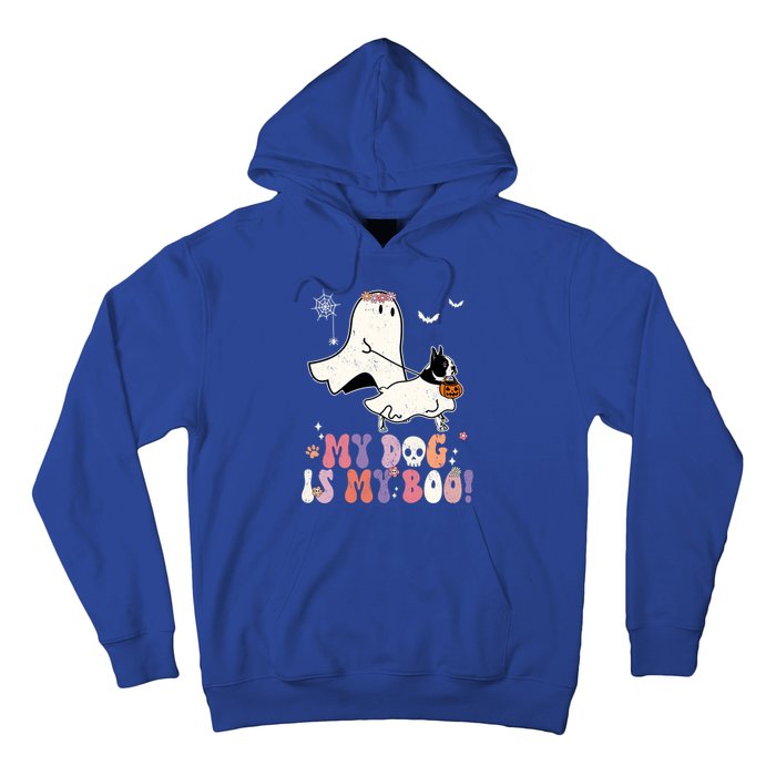 My Dog Is My Boo Boston Terrier Pumpkin Ghost Halloween Meaningful Gift Hoodie