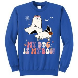 My Dog Is My Boo Boston Terrier Pumpkin Ghost Halloween Meaningful Gift Sweatshirt