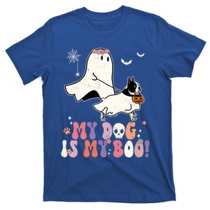 My Dog Is My Boo Boston Terrier Pumpkin Ghost Halloween Meaningful Gift T-Shirt