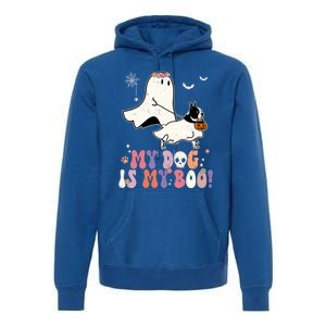 My Dog Is My Boo Boston Terrier Pumpkin Ghost Halloween Meaningful Gift Premium Hoodie