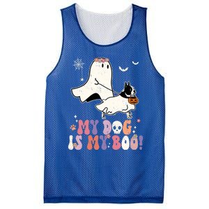 My Dog Is My Boo Boston Terrier Pumpkin Ghost Halloween Meaningful Gift Mesh Reversible Basketball Jersey Tank