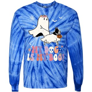 My Dog Is My Boo Boston Terrier Pumpkin Ghost Halloween Meaningful Gift Tie-Dye Long Sleeve Shirt