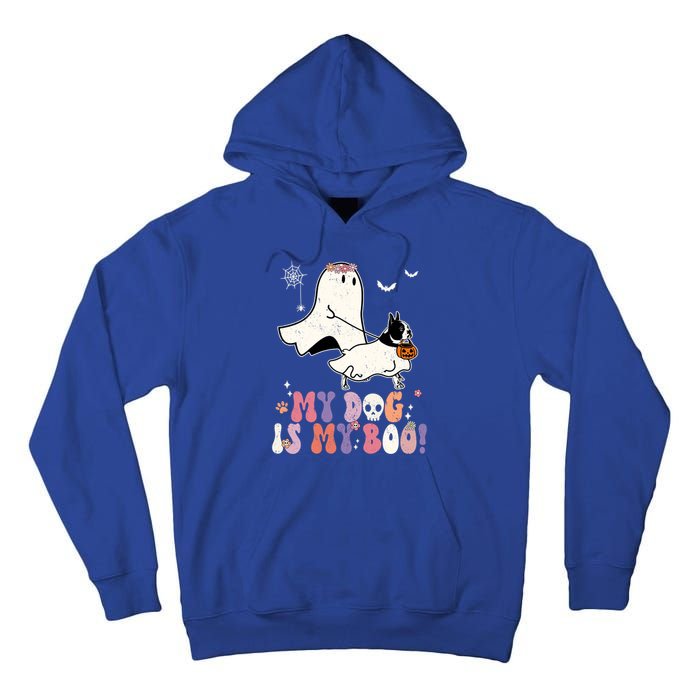 My Dog Is My Boo Boston Terrier Pumpkin Ghost Halloween Meaningful Gift Tall Hoodie