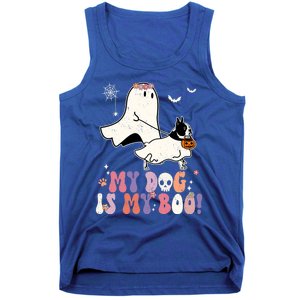 My Dog Is My Boo Boston Terrier Pumpkin Ghost Halloween Meaningful Gift Tank Top