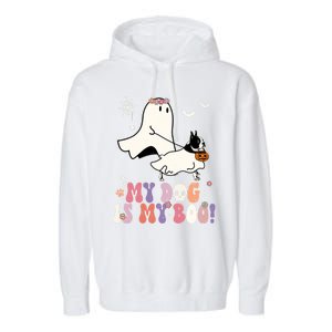 My Dog Is My Boo Boston Terrier Pumpkin Ghost Halloween Meaningful Gift Garment-Dyed Fleece Hoodie