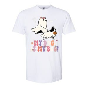 My Dog Is My Boo Boston Terrier Pumpkin Ghost Halloween Meaningful Gift Softstyle CVC T-Shirt