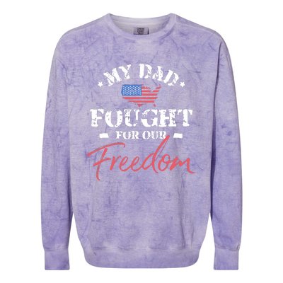 My Dad Is A Veteran Colorblast Crewneck Sweatshirt