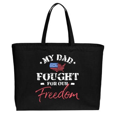 My Dad Is A Veteran Cotton Canvas Jumbo Tote