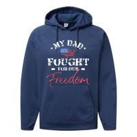 My Dad Is A Veteran Performance Fleece Hoodie