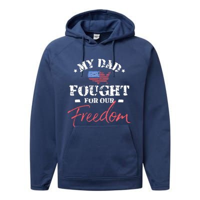 My Dad Is A Veteran Performance Fleece Hoodie