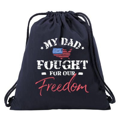 My Dad Is A Veteran Drawstring Bag