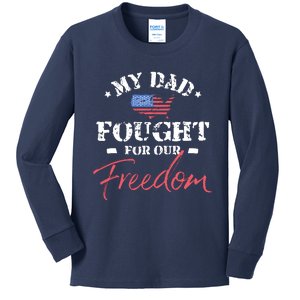 My Dad Is A Veteran Kids Long Sleeve Shirt