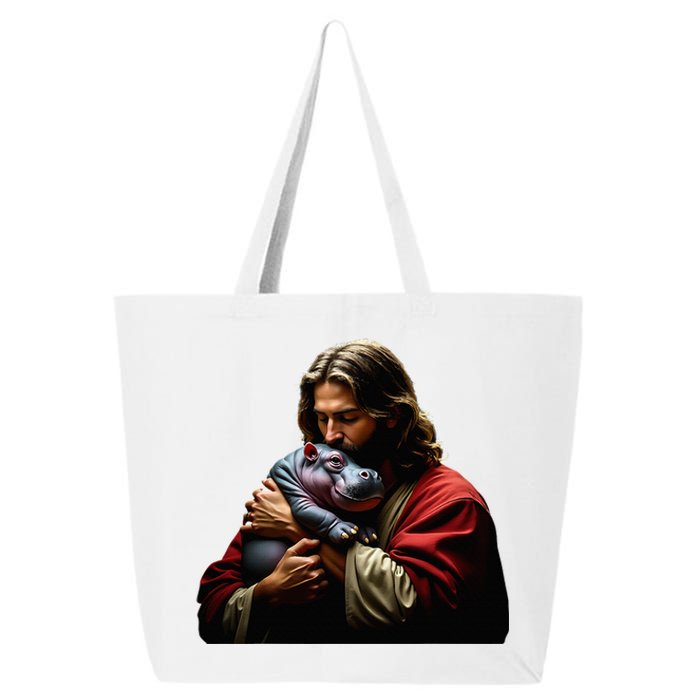 Moo Deng Jesus Christ Baby Hippo Animal 25L Jumbo Tote