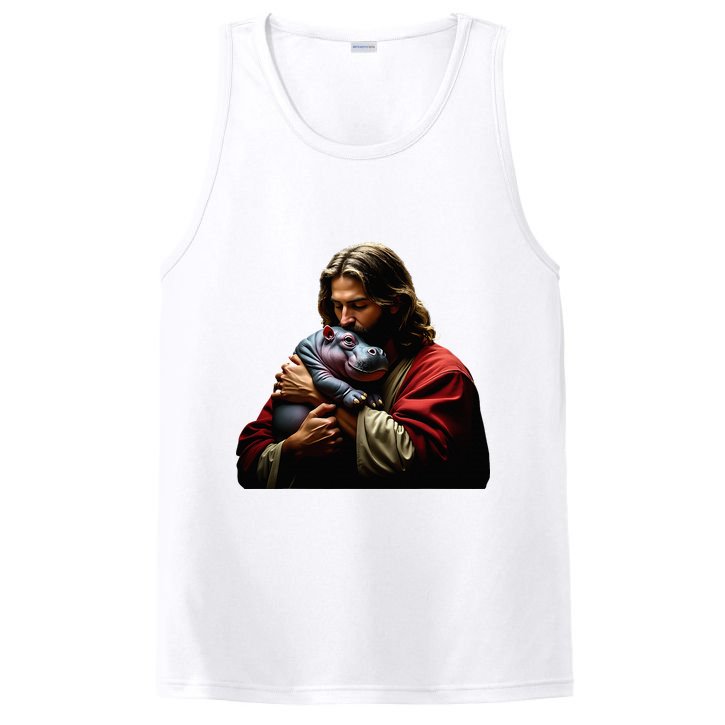 Moo Deng Jesus Christ Baby Hippo Animal PosiCharge Competitor Tank