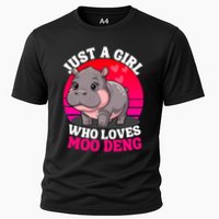 Moo Deng Just A Girl Who Loves Moo Deng Cute Baby Hippo Performance Shirt