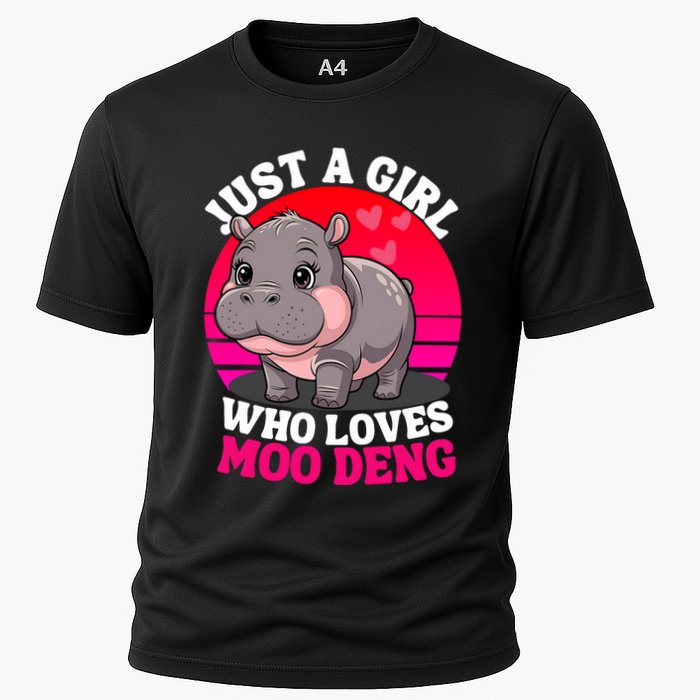 Moo Deng Just A Girl Who Loves Moo Deng Cute Baby Hippo Performance Shirt
