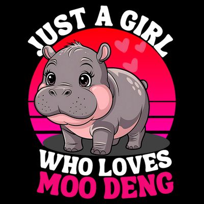Moo Deng Just A Girl Who Loves Moo Deng Cute Baby Hippo T-Shirt
