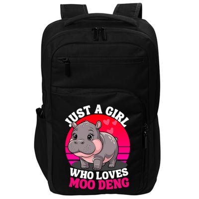 Moo Deng Just A Girl Who Loves Moo Deng Cute Baby Hippo Impact Tech Backpack