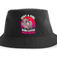 Moo Deng Just A Girl Who Loves Moo Deng Cute Baby Hippo Sustainable Bucket Hat