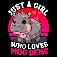 Moo Deng Just A Girl Who Loves Moo Deng Cute Baby Hippo Sustainable Bucket Hat