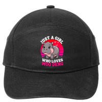 Moo Deng Just A Girl Who Loves Moo Deng Cute Baby Hippo 7-Panel Snapback Hat