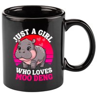 Moo Deng Just A Girl Who Loves Moo Deng Cute Baby Hippo 11oz C Handle Ceramic Mug