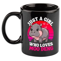 Moo Deng Just A Girl Who Loves Moo Deng Cute Baby Hippo 11oz C Handle Ceramic Mug