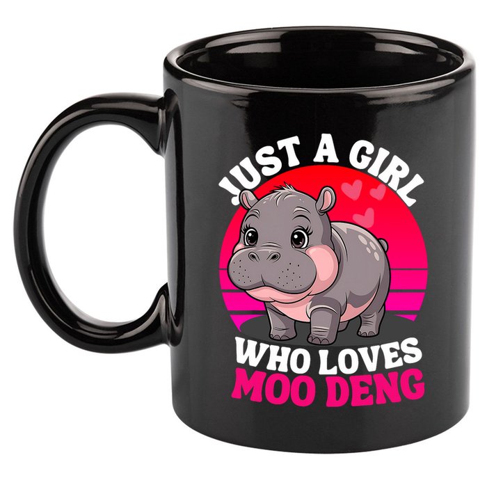 Moo Deng Just A Girl Who Loves Moo Deng Cute Baby Hippo 11oz C Handle Ceramic Mug