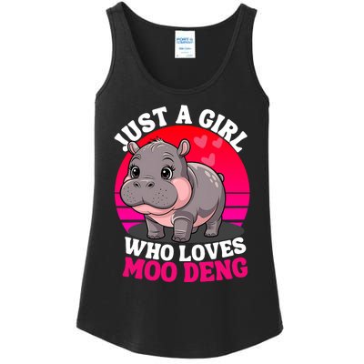 Moo Deng Just A Girl Who Loves Moo Deng Cute Baby Hippo Ladies Essential Tank