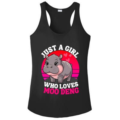 Moo Deng Just A Girl Who Loves Moo Deng Cute Baby Hippo Ladies PosiCharge Competitor Racerback Tank