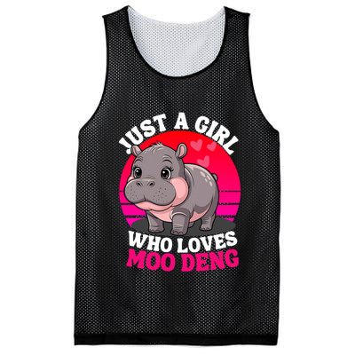 Moo Deng Just A Girl Who Loves Moo Deng Cute Baby Hippo Mesh Reversible Basketball Jersey Tank
