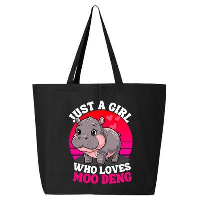 Moo Deng Just A Girl Who Loves Moo Deng Cute Baby Hippo 25L Jumbo Tote