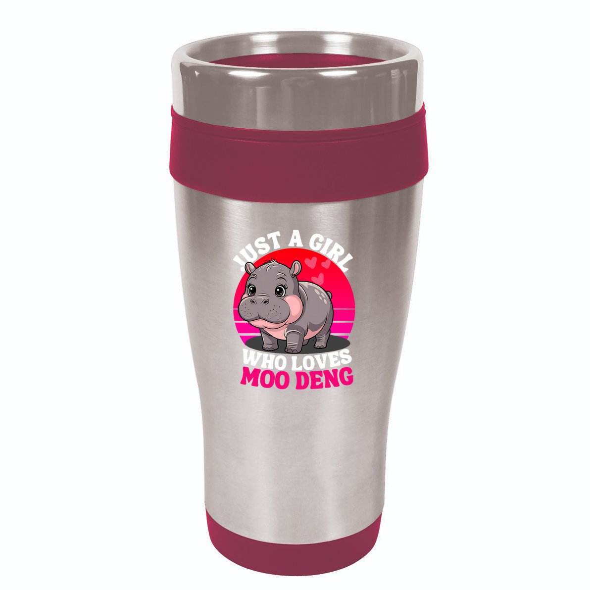 Moo Deng Just A Girl Who Loves Moo Deng Cute Baby Hippo 16oz Travel Tumbler